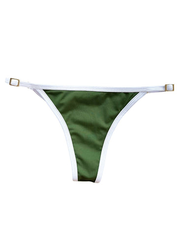 CALCINHA FIXA - VERDE MILITAR COM VIÉS BRANCO