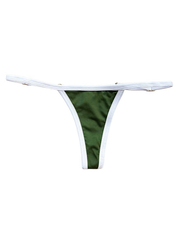 CALCINHA IPANEMA COM REGULAGEM - VERDE MILITAR + BRANCO