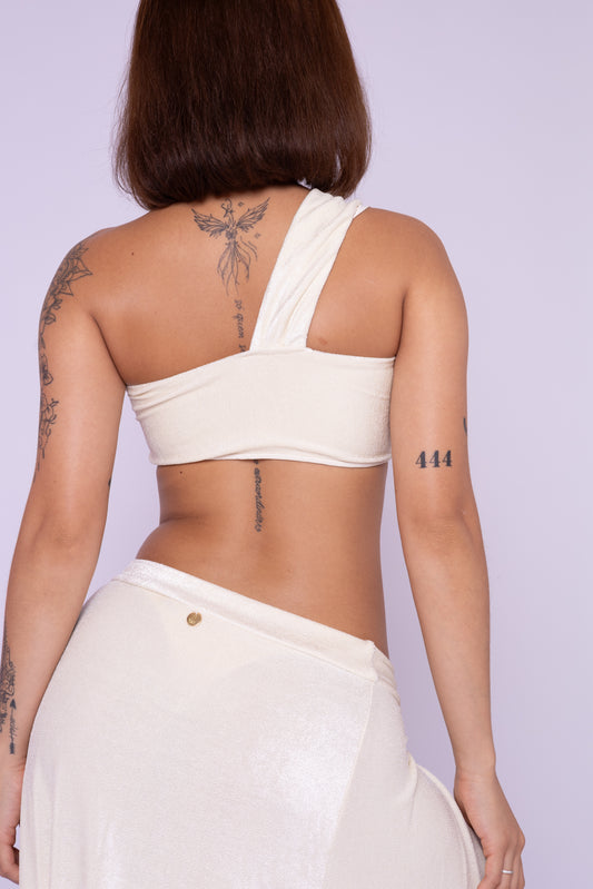 TOP TRANSPASSADO VELOUR - OFF WHITE