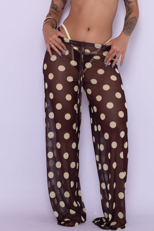 PANTALONA EM TULE - POÁ MARROM (PRÉ-VENDA)