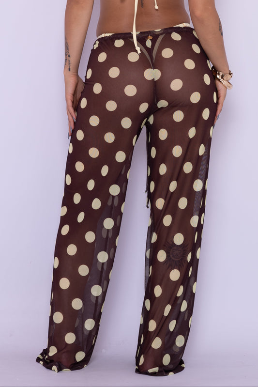 PANTALONA EM TULE - POÁ MARROM (PRÉ-VENDA)