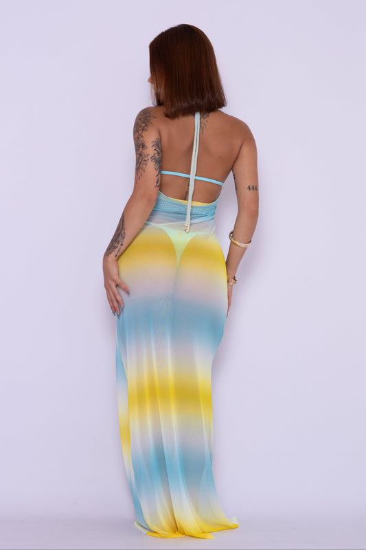 VESTIDO DECOTE EM TULE - AMALFI (PRÉ-VENDA)