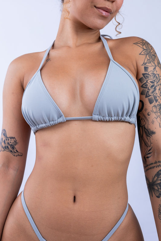 TOP CORTININHA BÁSICO - CINZA CLARO