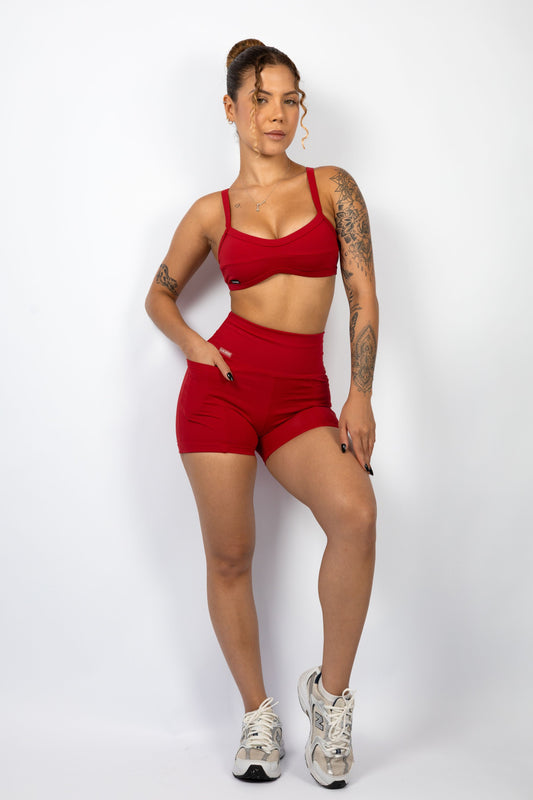SHORTS ZIP - VERMELHO