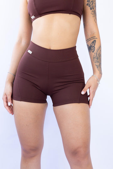 SHORTS RECORTE - COFFEE