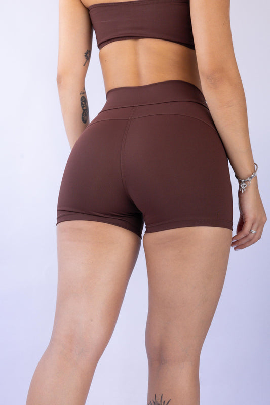 SHORTS RECORTE - COFFEE