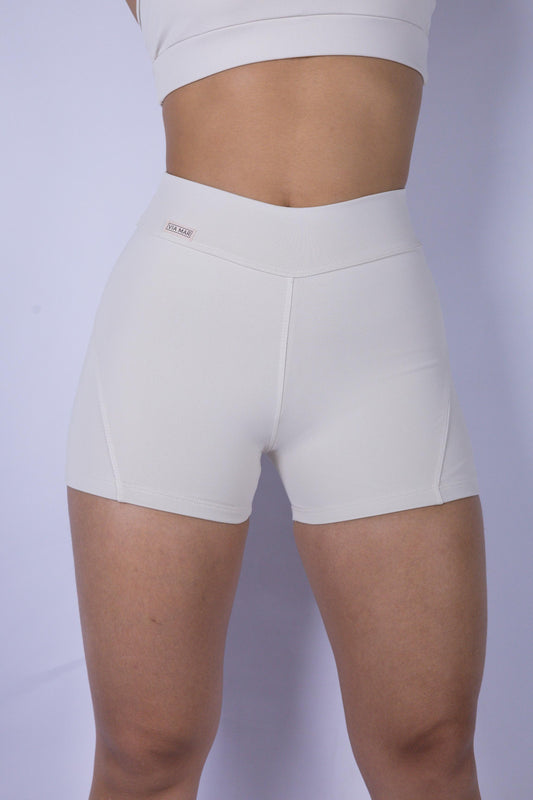 SHORTS RECORTE - CREME